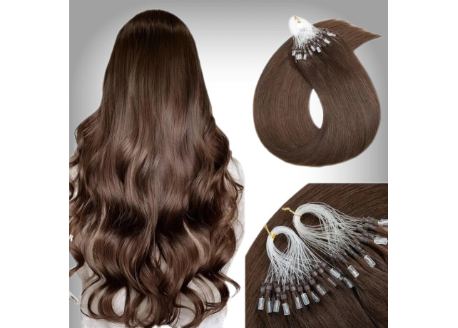 Extensii Microring Russian Hair #6 Saten Natural
